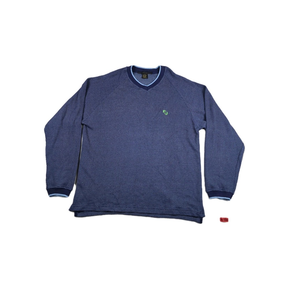 Barrage Authentic Y2K Men's Size Medium Blue Long‎ Sleeve Knit Shirt New